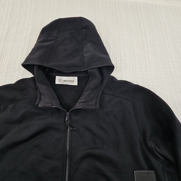 NEW 90 Degree by Reflex Full Zip Hoodie Men's 2XL Black NWT Zip Pockets Luxe - Picture 6 of 15